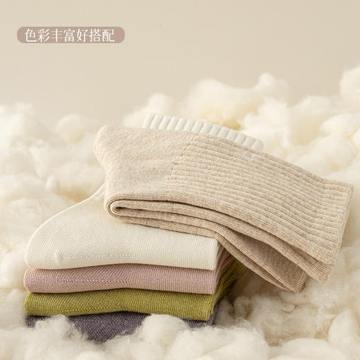 【39元/5双】秋冬保暖加厚棉质堆堆袜长袜子 7A级抑菌抗起球无骨中筒袜 商品图2