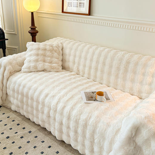 【柔暖直达心底，贵妇级皮草绒兔毛沙发毯】新款A类贵妇级皮草绒兔毛沙发毯 冬季加厚轻奢高级毛绒毛毯子-QQ 商品图1