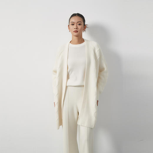 东黎 • 山羊绒女士秋冬绞花开衫 3380 商品图2