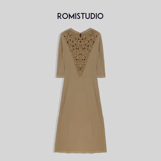 ROMI STUDIO"轻礼服"莫代尔棉后背手工镂空钩花侧开衩连衣裙M3944 商品图3