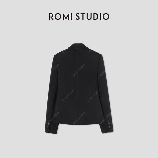 ROMI STUDIO“棕标甄选” 山羊绒绵羊毛混纺双排扣大衣 RW24WWD0427 商品图2