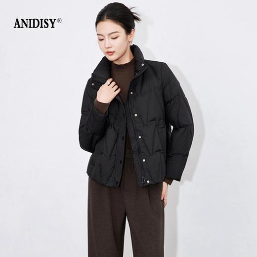 90白鸭绒立领长袖拉链单排扣短款羽绒外套 商品图3