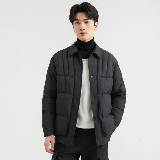 圣得西假两件设计感白鸭绒外套冬季轻暖高级感翻领休闲羽绒服2462942117 商品图3