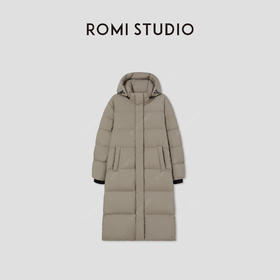 ROMI STUDIO“温暖过冬”90白鹅绒高克重哑光连帽羽绒服RW24WW70716