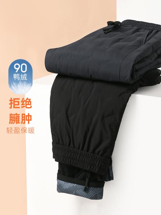 【新国标90鸭绒羽绒裤】【大牌同款】男士加厚保暖外穿羽绒裤 抽绳裤腰直筒冬季厚保暖休闲长裤 商品图1