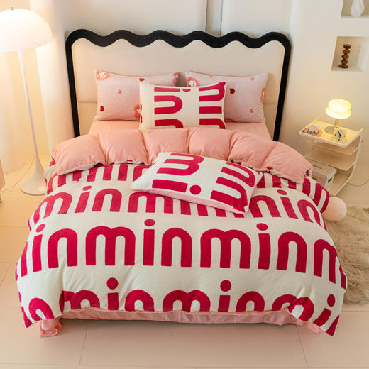 被窝里的小太阳【元气治愈！雪花绒四件套】冬季牛奶绒珊瑚四件套法兰绒床上用品床单双面加绒加厚被套三件套，升温速度快且保暖性好，温暖您整个冬日。ry 商品图12