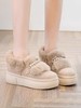 冬季新款加绒棉鞋新款雪地靴女士真毛高跟真皮内增高女鞋单鞋 商品缩略图1