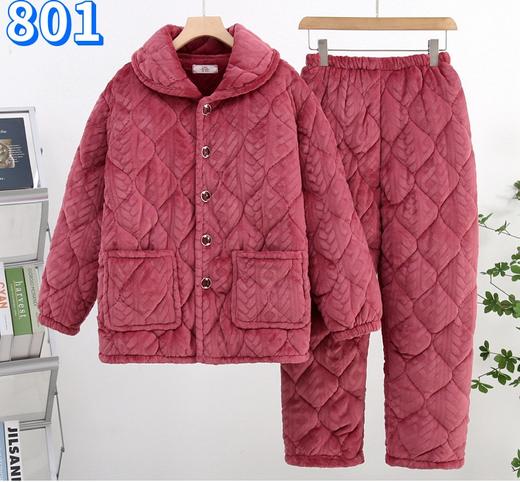 🌸【妈妈款夹棉加厚保暖家居服】，🎈简直太适合妈妈们啦！😍直发火爆来袭温馨软糯～从里到外的舒适体验承包你整个秋冬 ✅版型超赞！不显臃肿！保暖的同时不失时尚 商品图1