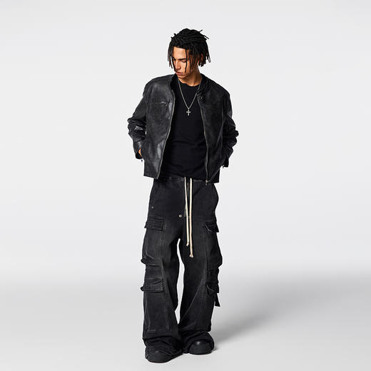 【Achock官方店】立领机车外套皮夹克男女2024秋冬新款短款皮衣潮 商品图3