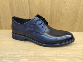 豪行11374123系带黑色商务正装男皮鞋工作牛皮增高单鞋