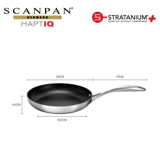 丹麦Scanpan平底锅进口不粘锅煎锅家用HaptIQ电磁炉燃气灶专用26cm 商品图0
