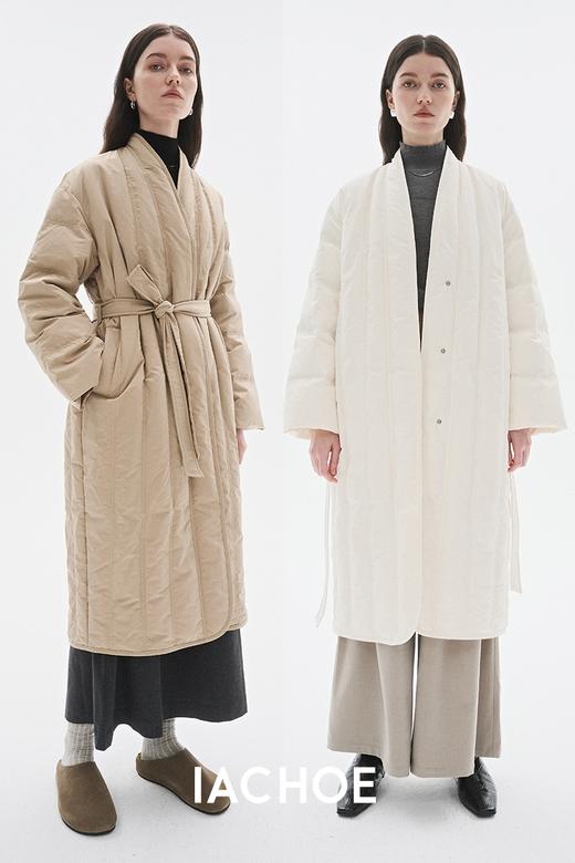 棉仓3571515007-秋冬新品95白鹅绒V领长款鹅绒服外套  轻奢轻量级羽绒服 商品图4