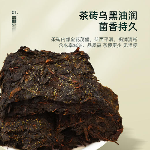 茶马世家丨安化天尖 手筑茯砖 湖南安化黑茶 2015年原料 1000g 大份量 商品图5