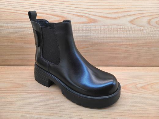 豪行22485202牛皮时装女短靴显瘦中跟休闲女单鞋 商品图1