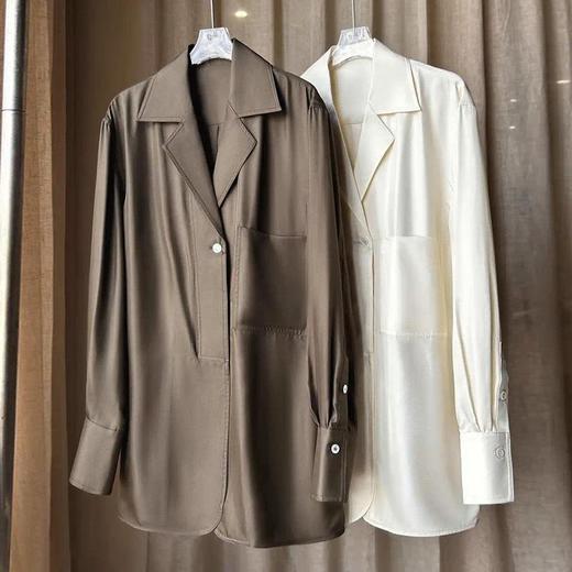 【顺丰包邮】42041 洛诗琳轻奢26MM真丝斜纹百搭廓形真丝衬衫10630 商品图4
