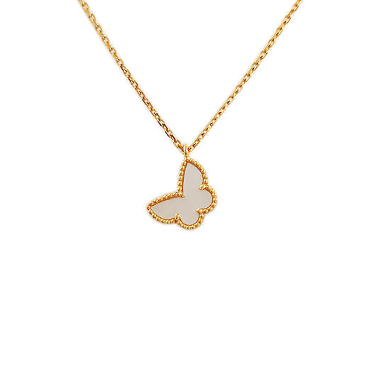 【95新】VCA梵克雅宝Sweet Butterflies系列VCARF69300 18K黄金白贝母蝴蝶项链链长约40cm女士现售价：7200！151124TJ10 商品图0