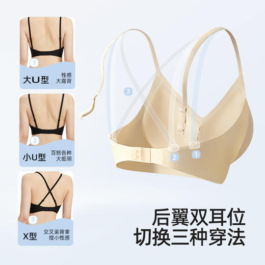 幸棉 Soft系列外扩大U背无痕内衣 透气美背文胸 商品图4
