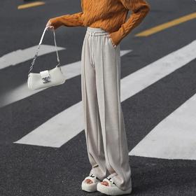 垂阔有型 秋冬也要做“纸片人”【人字纹毛呢超模裤】仿羊绒面料加绒加厚 高腰设计抬高身材比例 显高显瘦