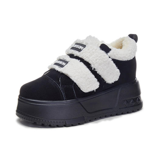 赵露思同款 新款牛皮小白鞋女冬加绒真皮厚底内增高女鞋雪地靴棉鞋 商品图4