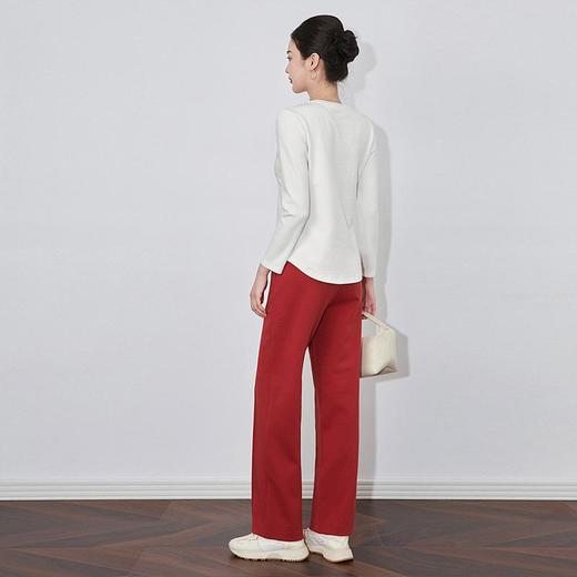 【高货wl】全新升级【铂金会员165/天猫219/差价54】(84551) 洛诗琳秋冬新款松弛休闲感正肩圆领鱼骨长袖打底衫上衣女 商品图4