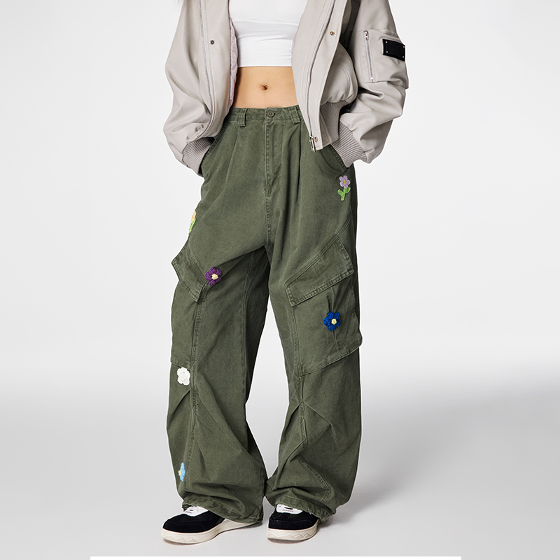 【Achock官方店】美式复古大口袋牛仔裤男女秋冬新品高街工装裤潮