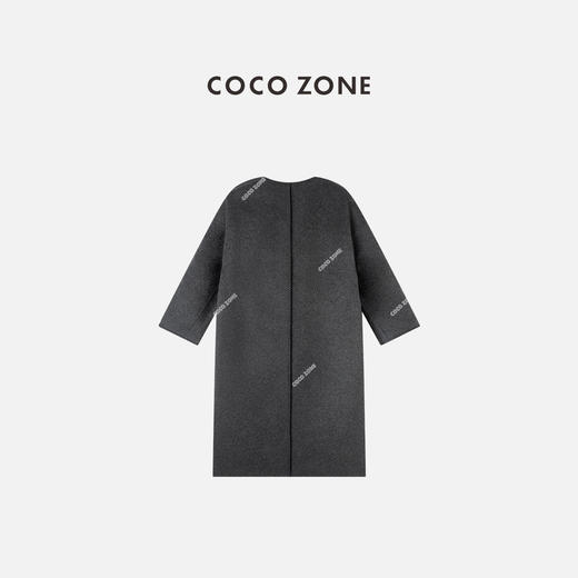 COCO ZONE 秋冬设计感圆领单排扣长款毛呢外套CC2D2522 商品图1