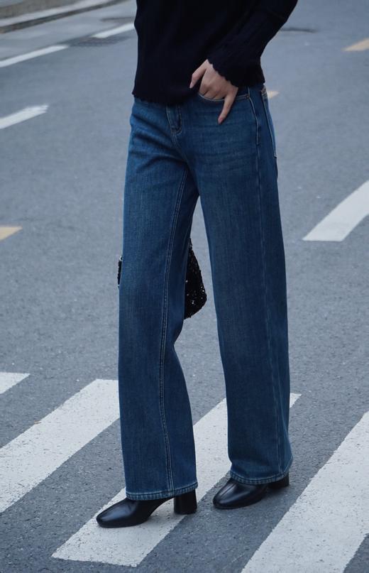 L1臣禾蓝色一体绒牛仔裤	JZ244060558 商品图0