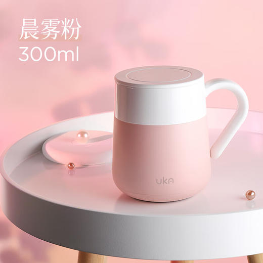 【6F】多样屋UKA保温杯泡茶杯茶水分离办公室水杯高硼硅玻璃杯茶杯男款马克杯 玻璃保温马克杯-黑色 300ml 商品图4