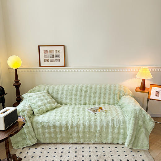 【柔暖直达心底，贵妇级皮草绒兔毛沙发毯】新款A类贵妇级皮草绒兔毛沙发毯 冬季加厚轻奢高级毛绒毛毯子-QQ 商品图9