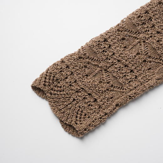 ROMI STUDIO“写意针织”5针亚麻棉混纺桃花针镂空针织开衫24SSM970 商品图4