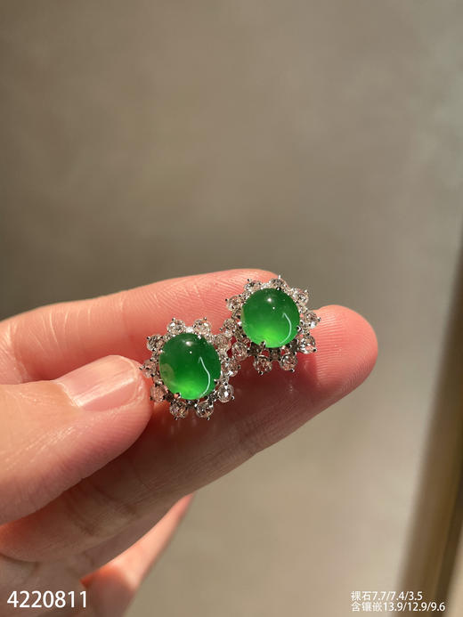 4220811，蛋面耳钉。具体价格微信咨询 商品图1