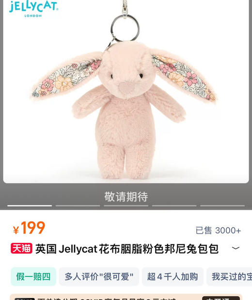 原单正品Jellyc*t新款邦尼兔挂件101908 商品图2
