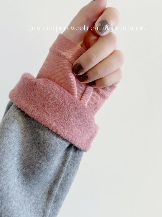 元气感满满 日本进口80%羊毛 纯手工制双面呢大衣 抗风保暖 莫兰迪灰粉 商品图4