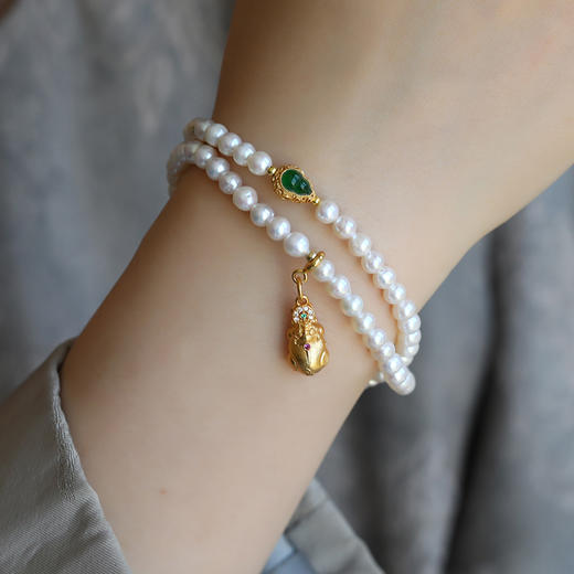 天然淡水珍珠双圈手链 预售5天 JD 商品图0