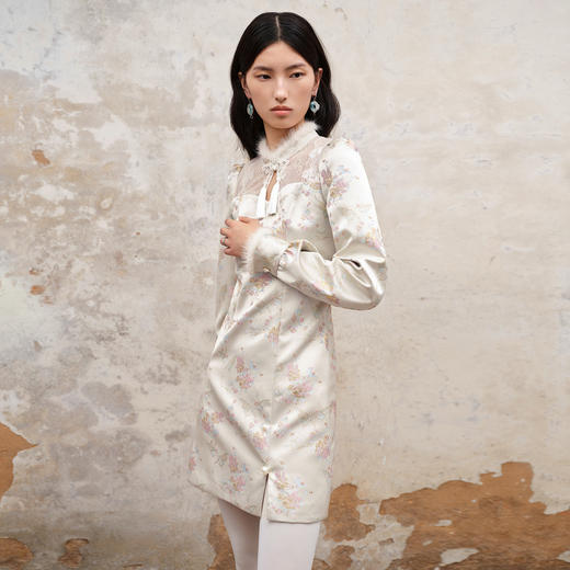 国风新中式绣花连衣裙秋冬精致复古改良旗袍裙子 商品图1