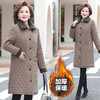 J6110妈妈保暖秋冬新款棉衣外套中长款加绒加厚棉服洋气中老年大码棉袄 商品缩略图0
