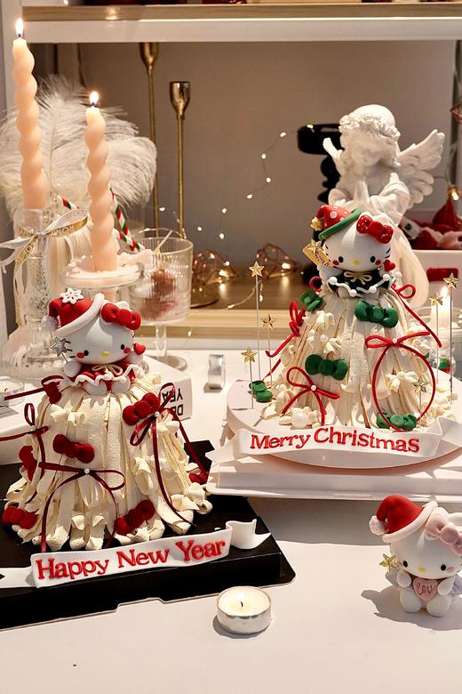 【圣诞版红披风Kitty】-翻糖造型-新鲜水果蛋糕 商品图2