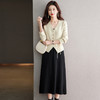 时尚套装V领针织开衫搭配修身收腰连衣裙两件套CC&22-1307 商品缩略图0
