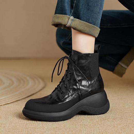 【预售5天】百搭厚底马丁靴女秋冬季新款松糕休闲加绒短靴CFE&C6072 商品图3