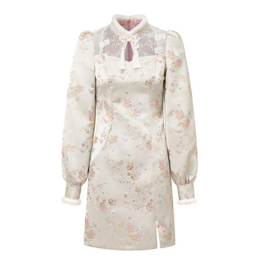 国风新中式绣花连衣裙秋冬精致复古改良旗袍裙子 商品图2