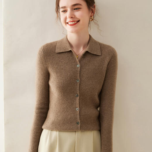 纤束马抽条衬衣领羊绒衫 NZ-604 商品图2