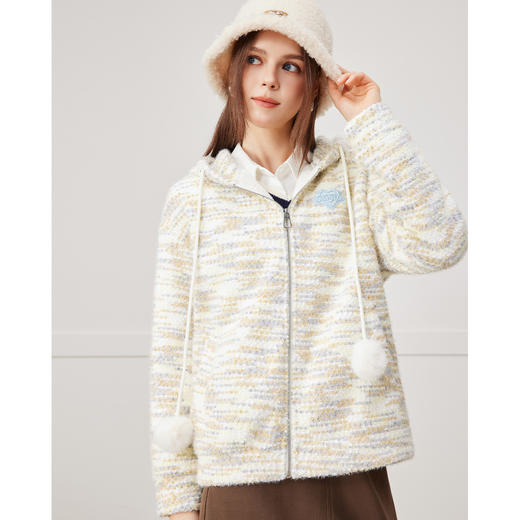 IEF/爱依服2025 冬季 美式时尚休闲运动风小众设计连帽卫衣外套B39187 商品图2