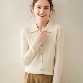 纤束马抽条衬衣领羊绒衫 NZ-604