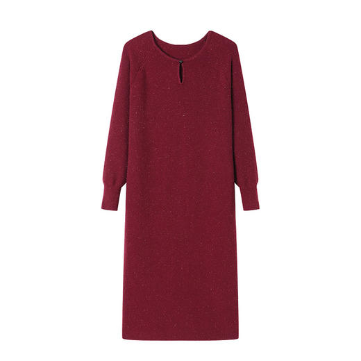 秋冬2024新款遮屁股宽松显瘦内搭打底针织连衣裙中长款圆领毛衣CC-22-202 商品图4