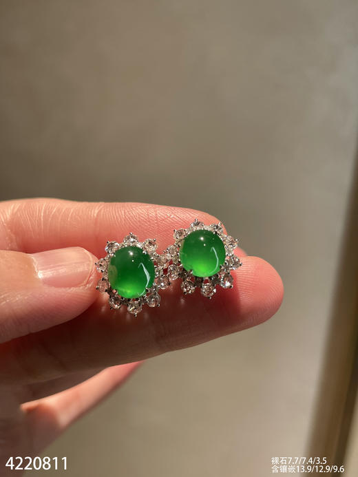 4220811，蛋面耳钉。具体价格微信咨询 商品图2