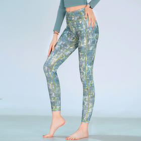 【100元任选4件】水沐伊朵印花显瘦健身瑜伽裤6131（清仓产品，收货7天内支持调换、不退款）