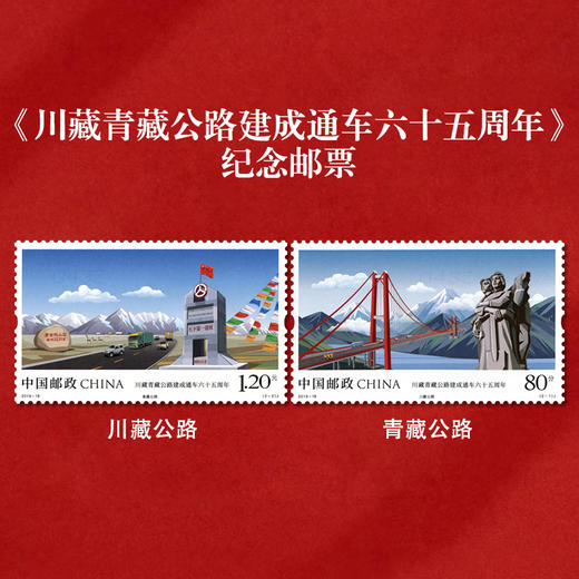 《川藏青藏公路建成通车六十五周年》纪念邮票 2019-18 商品图0