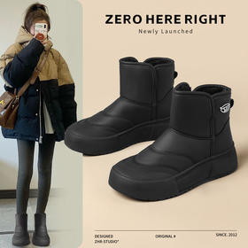 ZHR则则加绒保暖雪地靴防水厚底防滑女鞋2024冬季新款百搭棉鞋女