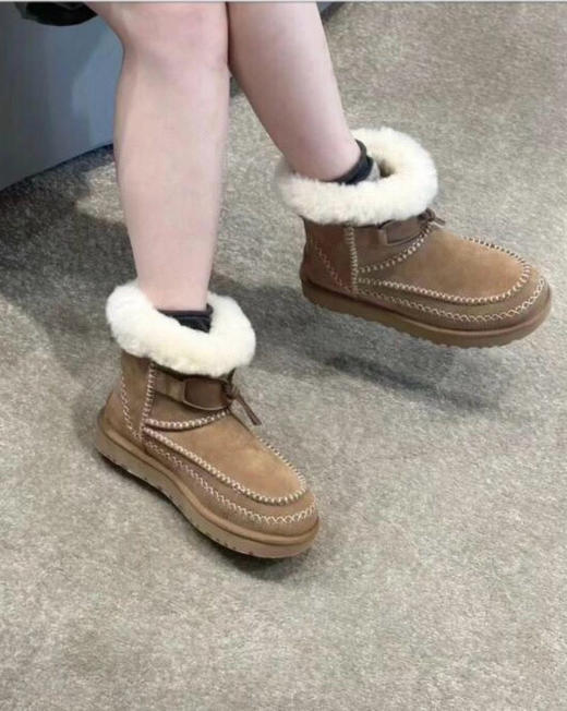 1126-2 莞产 GGU新款 阿尔派 中筒雪地靴 羊毛短靴 准码 36.5穿37 商品图1