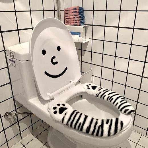 【超可爱！毛绒卡通粘贴式马桶垫】冬季高级羊羔绒又可爱马桶坐垫，亲肤绒面优选面料亲肤舒适，防水坐便器垫圈套家用QQ 商品图1